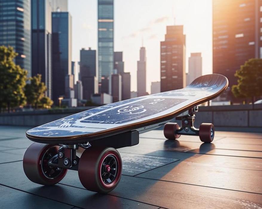 Электрическим скейт Liquid Skateboard с управлением со смартфона и запасом хода до 12 км